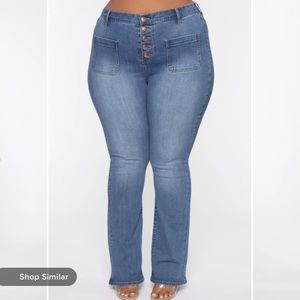 NWT - Fashion nova high waisted wide leg jeans